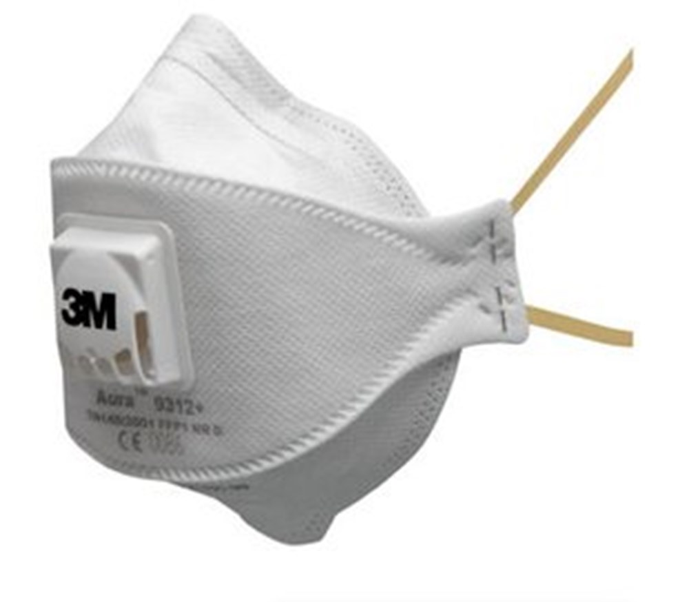3M Aura 9312+ stofmasker FFP1 + ventiel  Aantal stuks:10