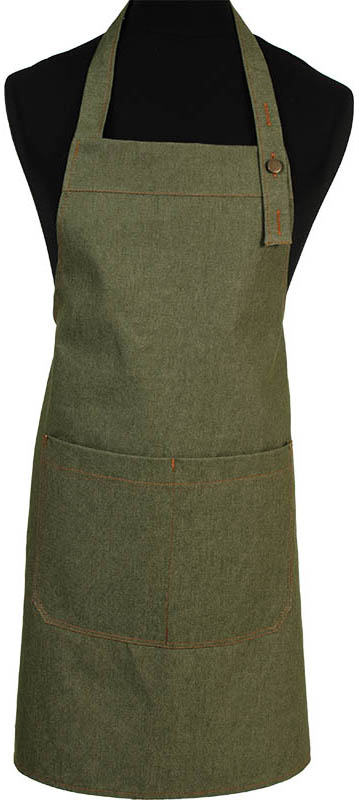 Schriks schort 3404 Denim halterschort voorzien van een verstelbare nekband d.m.v. jeansknoop. Afmeting:80 - 70